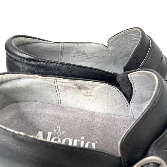 Alegria Halli Black Nappa leather clogs Sz 37