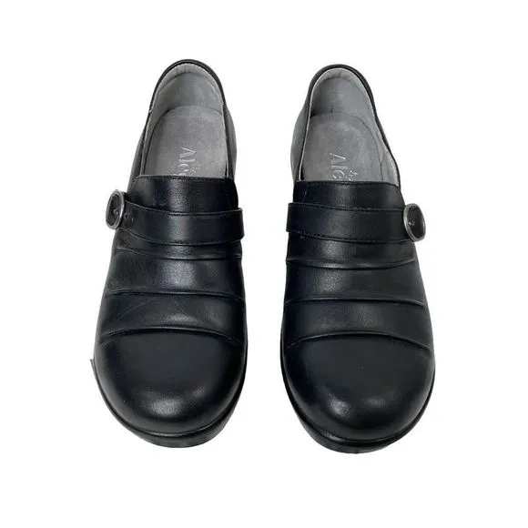 Alegria Halli Black Nappa leather clogs Sz 37