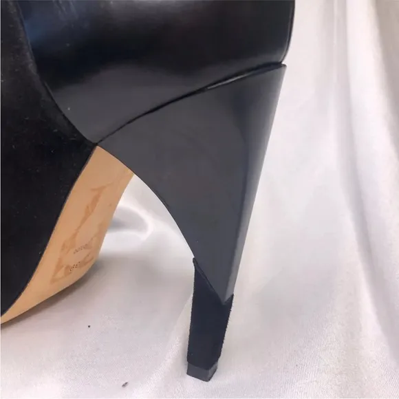 Alexander Wang Ankle Boots Devon Graphic Open Toe Size 9 Leather/Suede Bootie
