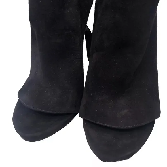 Alexander Wang Ankle Boots Devon Graphic Open Toe Size 9 Leather/Suede Bootie