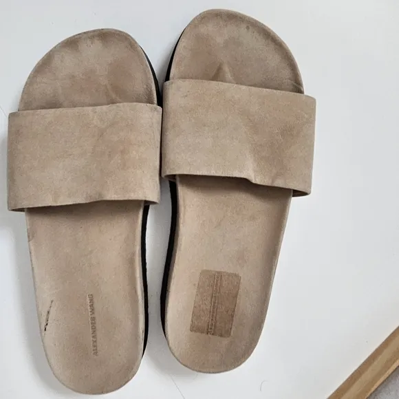 Alexander Wang Beige Slide Sandals