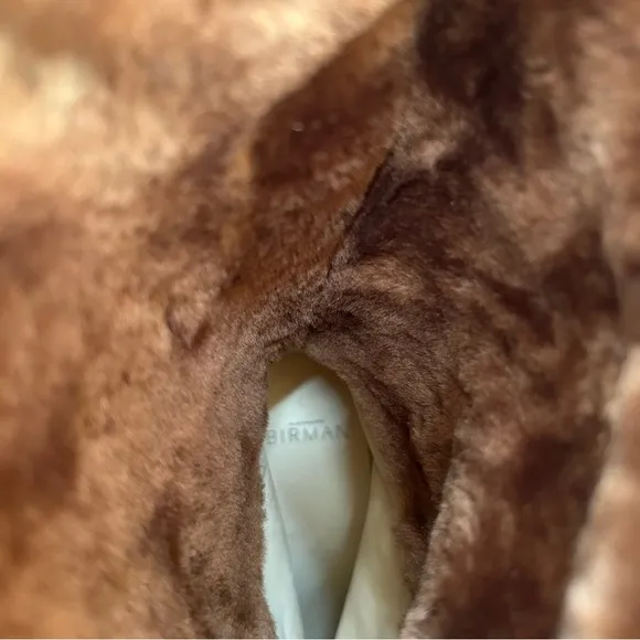 Alexandre Birman ~Cognac Suede Knee-High Shearling Trimmed Convertible Boots 37