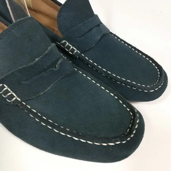 Alfani Blue Leather Driving Moccasins Size 7