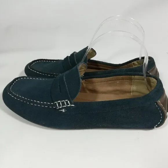 Alfani Blue Leather Driving Moccasins Size 7