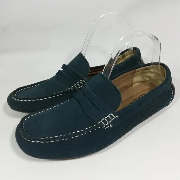 Alfani Blue Leather Driving Moccasins Size 7