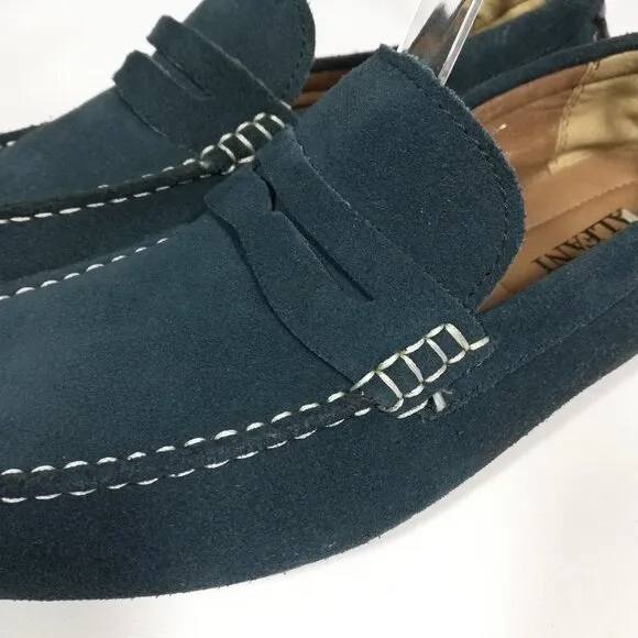 Alfani Blue Leather Driving Moccasins Size 7