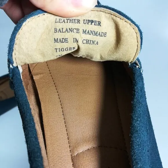 Alfani Blue Leather Driving Moccasins Size 7