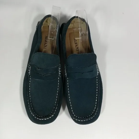 Alfani Blue Leather Driving Moccasins Size 7