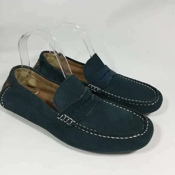Alfani Blue Leather Driving Moccasins Size 7