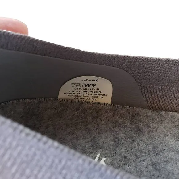 Allbirds Tree Breezers Mist Grey  Eucalyptus fiber Size 9 W