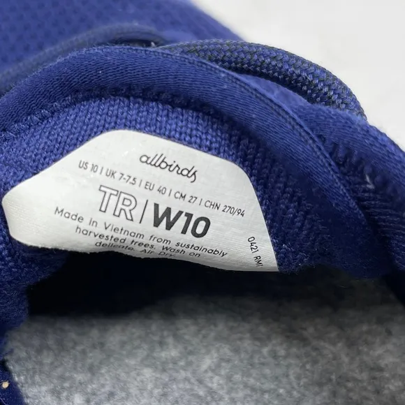 ALLBIRDS Tree Runners Limited Edition Blue Ridge Size 10 Sneakers
