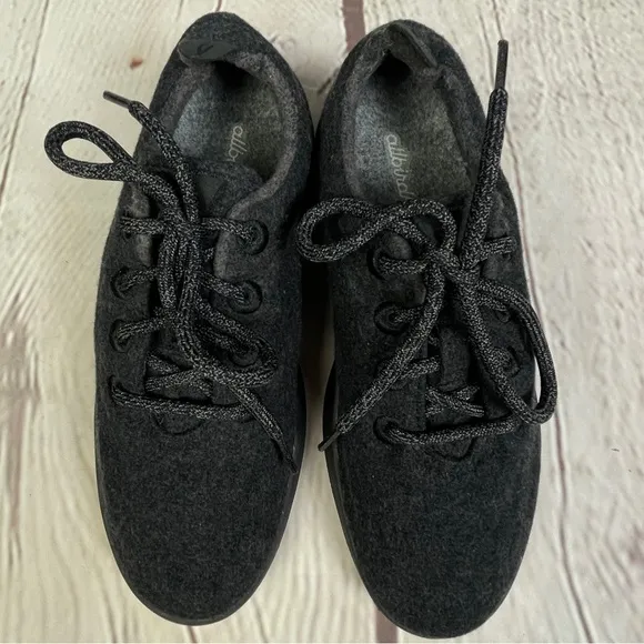 ALLBIRDS Wool Runners women's dark grey comfortable flexible sneaker shoe, sz 9