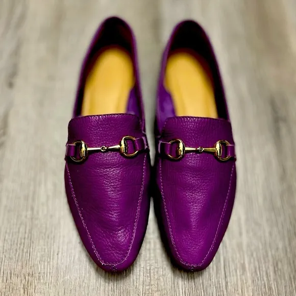ALLBLACK ALL BLACK WOMENS SIZE 7 PURPLE LOAFERS LEATHER SLIP ON SHOES
