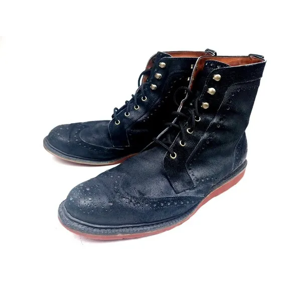 Allen Edmonds &quot;CARSON CITY&quot; Men’s Sz 13 D Black Suede Leather Boots USA Made