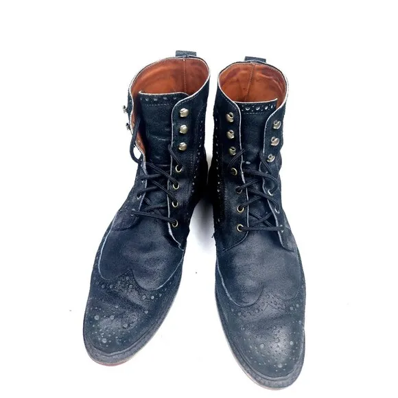 Allen Edmonds &quot;CARSON CITY&quot; Men’s Sz 13 D Black Suede Leather Boots USA Made