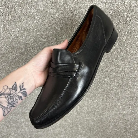 Allen Edmonds Bergamo Black Leather Penny Loafers Dress Shoes Men's 11.5 A
