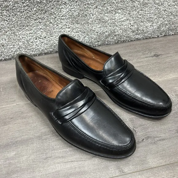 Allen Edmonds Bergamo Black Leather Penny Loafers Dress Shoes Men's 11.5 A