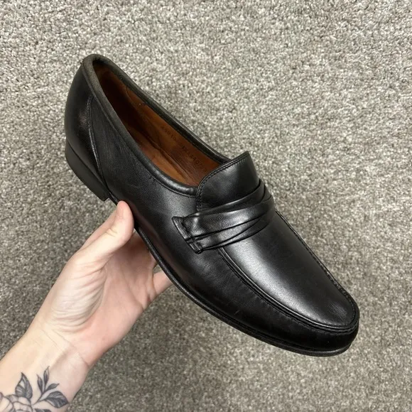 Allen Edmonds Bergamo Black Leather Penny Loafers Dress Shoes Men's 11.5 A