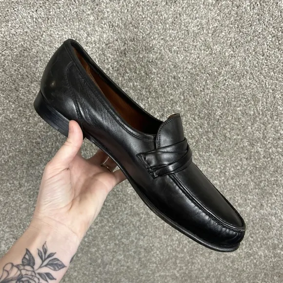 Allen Edmonds Bergamo Black Leather Penny Loafers Dress Shoes Men's 11.5 A