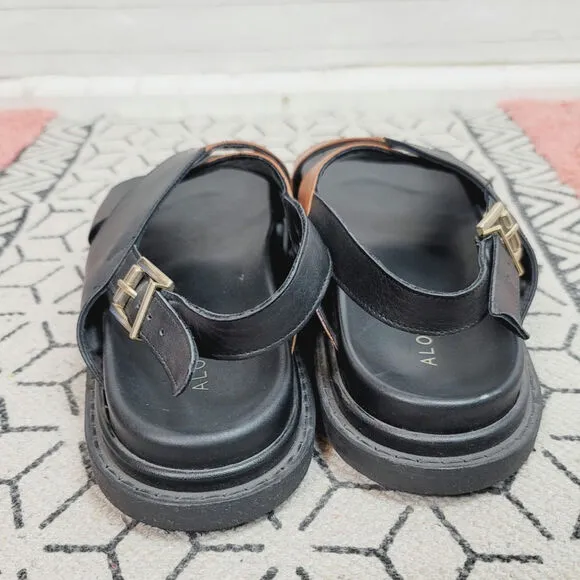 Alohas Marshmallow Bicolor Crossover Strap Sandals, sz 40 EU/ 9US