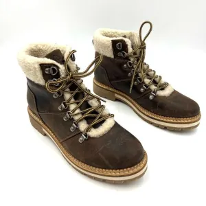 Alpine Design Holly Boots Brown Nubuck Leather Faux Shearling Ankle Booties