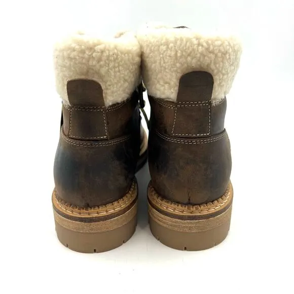 Alpine Design Holly Boots Brown Nubuck Leather Faux Shearling Ankle Booties