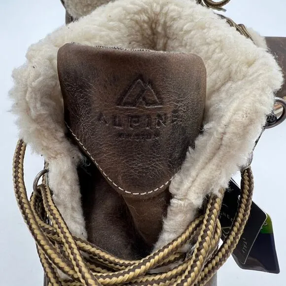 Alpine Design Holly Boots Brown Nubuck Leather Faux Shearling Ankle Booties