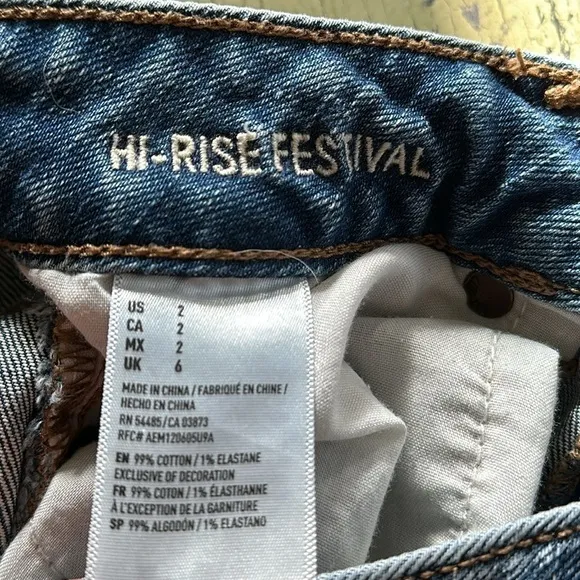 American Eagle Outfitters Hi-Rise Festival Distressed Shorts w/ Sequined Pockets