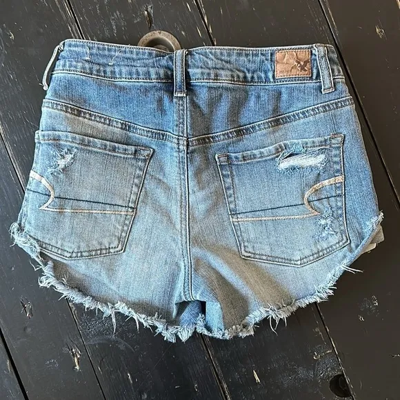 American Eagle Outfitters Hi-Rise Festival Distressed Shorts w/ Sequined Pockets