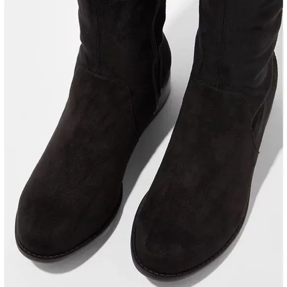 American Eagle Over-The-Knee Black Suede Tall Boots Size 6