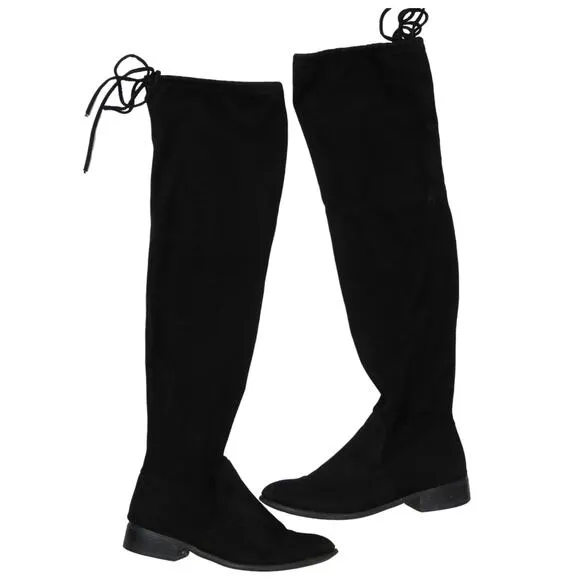 American Eagle Over-The-Knee Black Suede Tall Boots Size 6