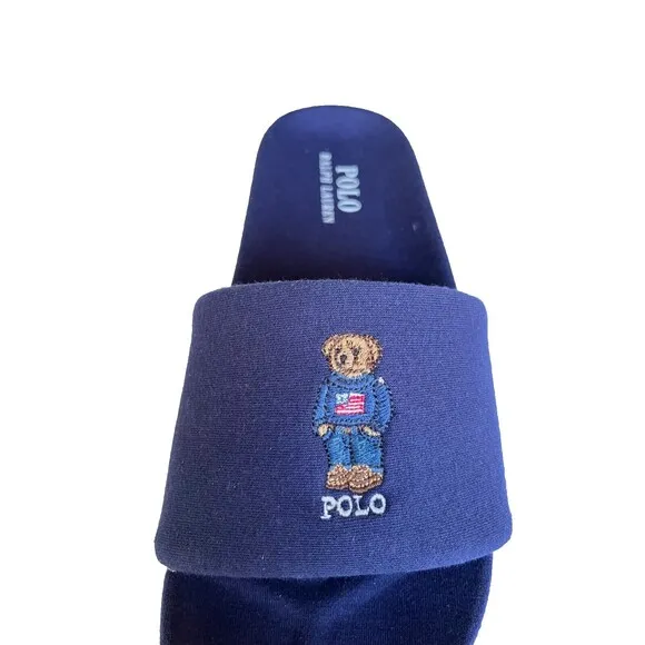 American Flag Bear Polo Ralph Lauren Sandals Slides Men's Size 9 New In Box