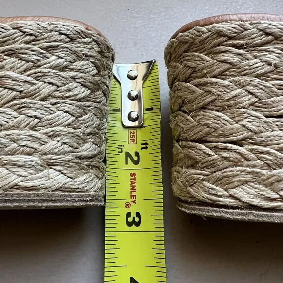 André Assous Nori Espadrille Raffia Wedge Heel Sandals w/ Jute Straps EU 37 US 7