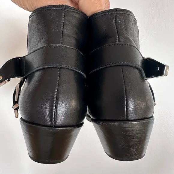 Anine Bing Bianca Leather Stud Black Ankle Boots EU38