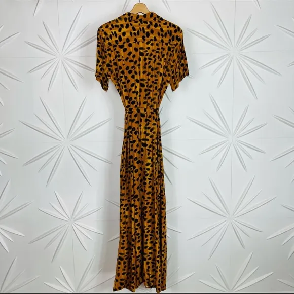 Anthropologie Leopard Maxi Shirt Dress With Belt
