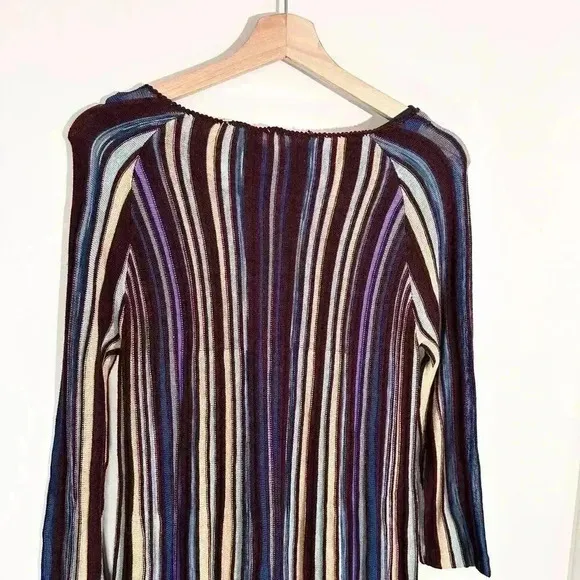 Anthropologie Moth Nora Wool Striped Sweater Dress | Blue Purple | SZ XS