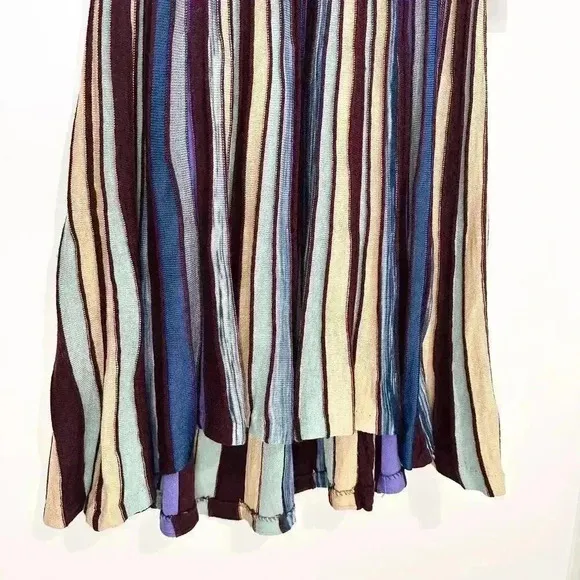 Anthropologie Moth Nora Wool Striped Sweater Dress | Blue Purple | SZ XS