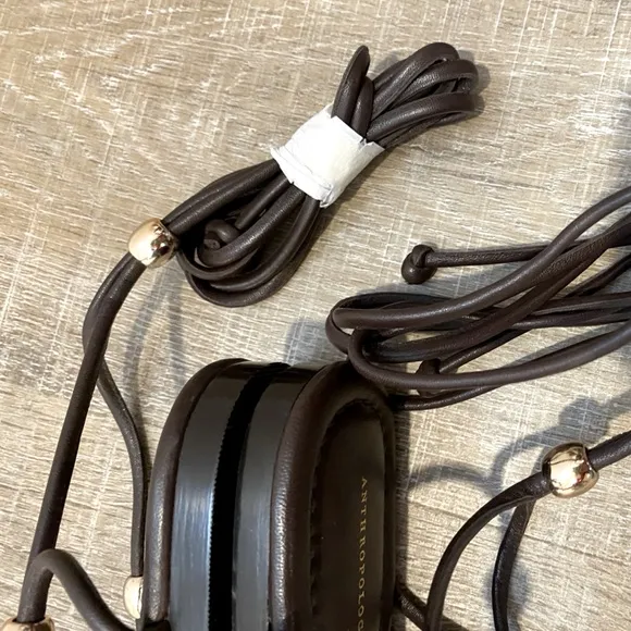 ANTHROPOLOGIE | NWT Leather Embellished Tie-Up Sandals in Brown