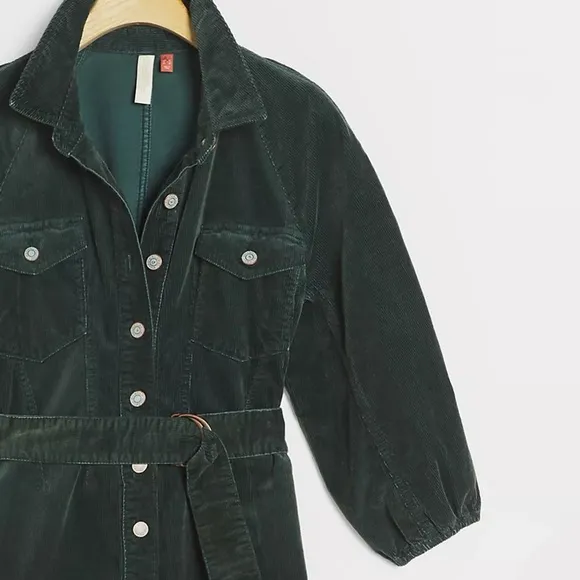Anthropologie Pilcro Lysette Corduroy Mini Shirtdress