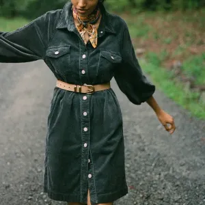 Anthropologie Pilcro Lysette Corduroy Mini Shirtdress