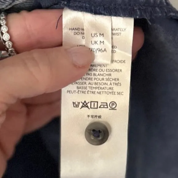 ANTHROPOLOGIE PILCRO NWT Marta 100% Cotton Tie Tiered Corduroy Midi Dress Blue M