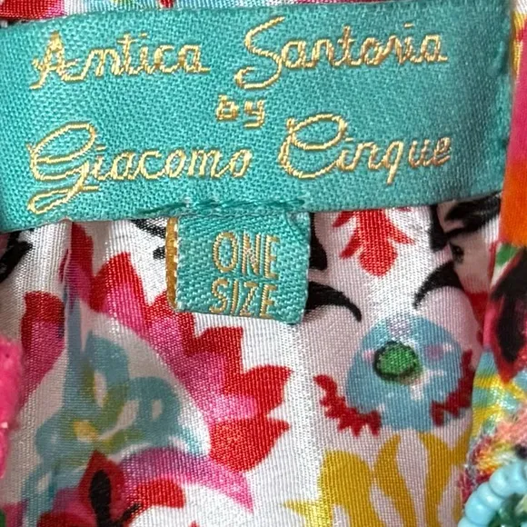 Antica Sartoria Vibrant Boho Festival Dress Tie-Dye Fringe Tassel Flowy Bright