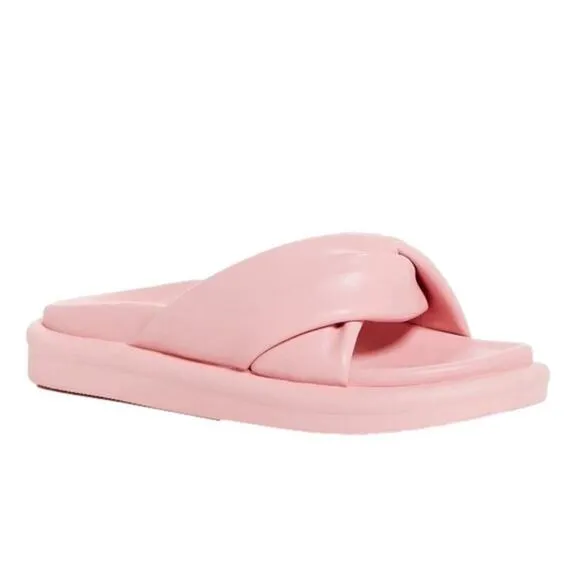 AQUA Ryle Women's Sandals Pink Slides Slip on Faux Leather Size 6.5 NIB