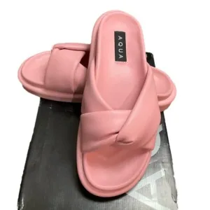 AQUA Ryle Women's Sandals Pink Slides Slip on Faux Leather Size 6.5 NIB