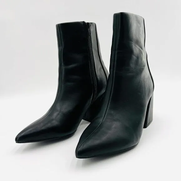 AQUA Marlo Womens Faux Leather Pointed Toe Ankle Boots Size 9