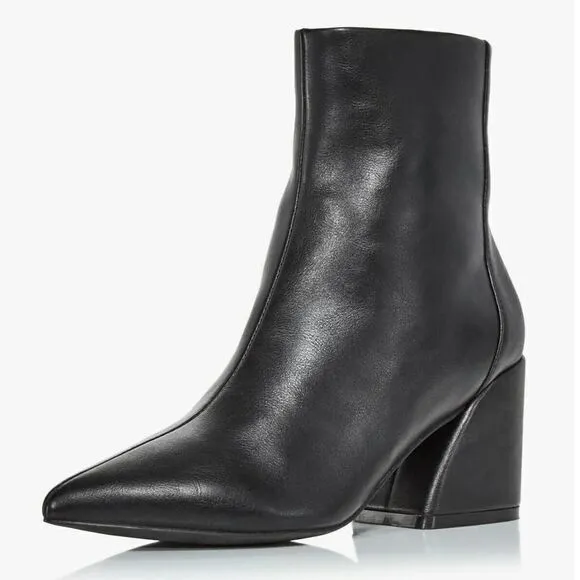 AQUA Marlo Womens Faux Leather Pointed Toe Ankle Boots Size 9
