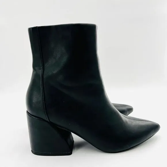 AQUA Marlo Womens Faux Leather Pointed Toe Ankle Boots Size 9