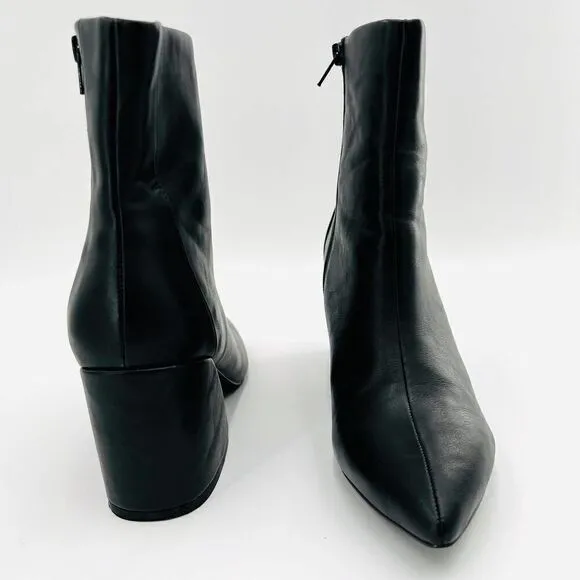 AQUA Marlo Womens Faux Leather Pointed Toe Ankle Boots Size 9