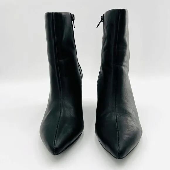 AQUA Marlo Womens Faux Leather Pointed Toe Ankle Boots Size 9