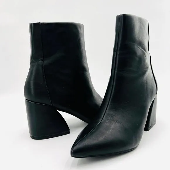 AQUA Marlo Womens Faux Leather Pointed Toe Ankle Boots Size 9